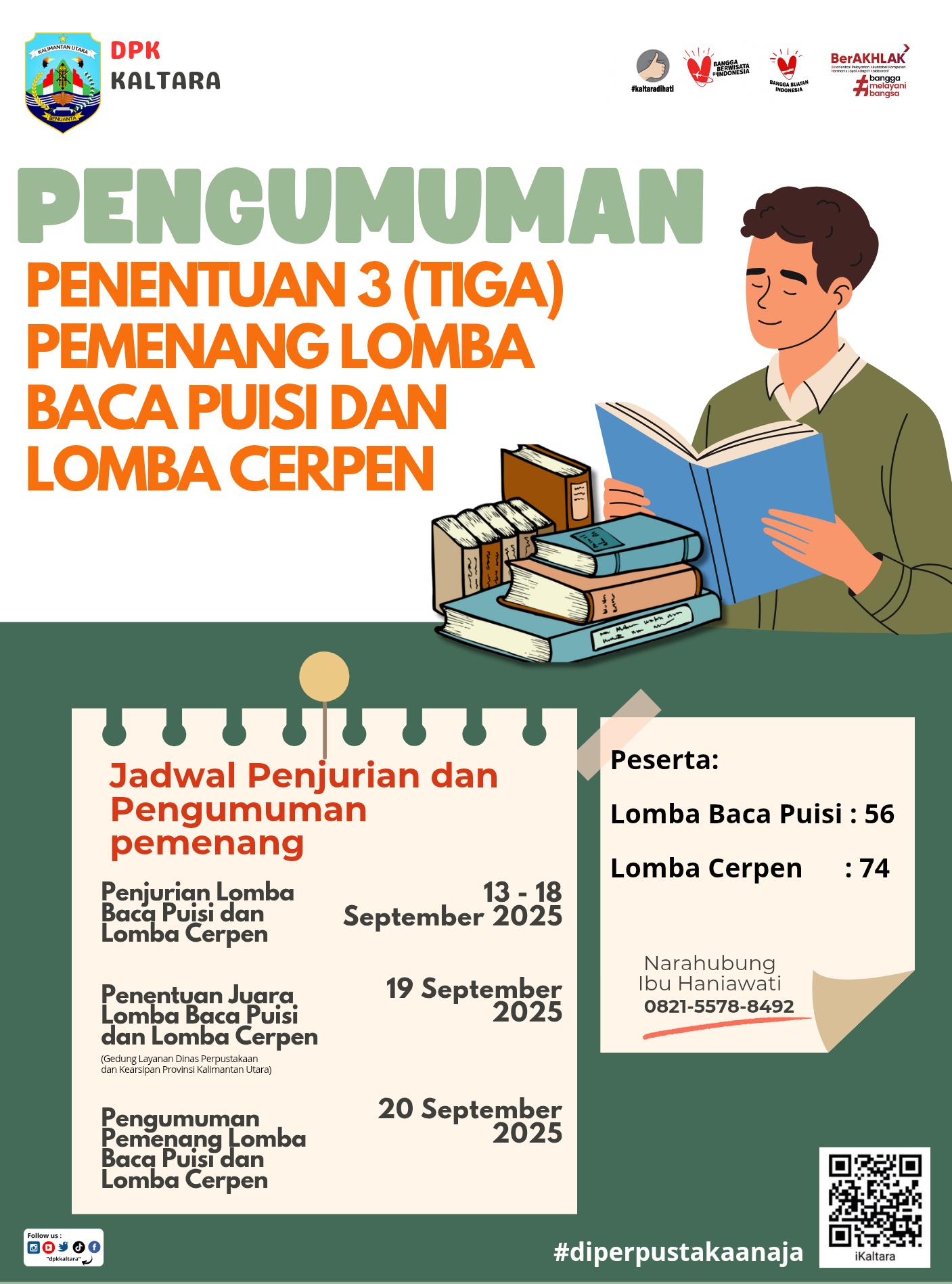 Pengumuman Penentuan Lomba Baca Puisi dan Lomba Cerpen 