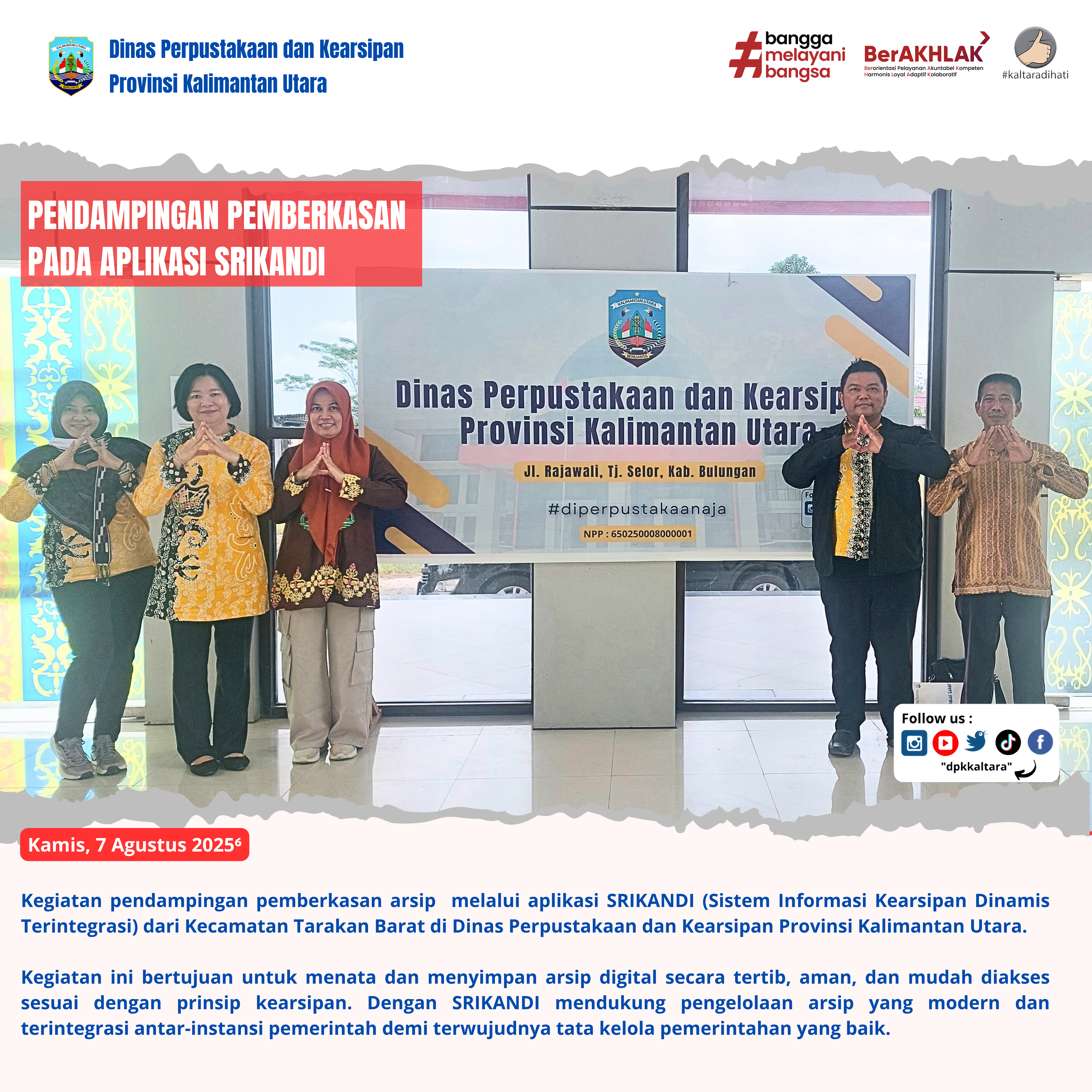 Pendampingan pemberkasan arsip pada Srikandi