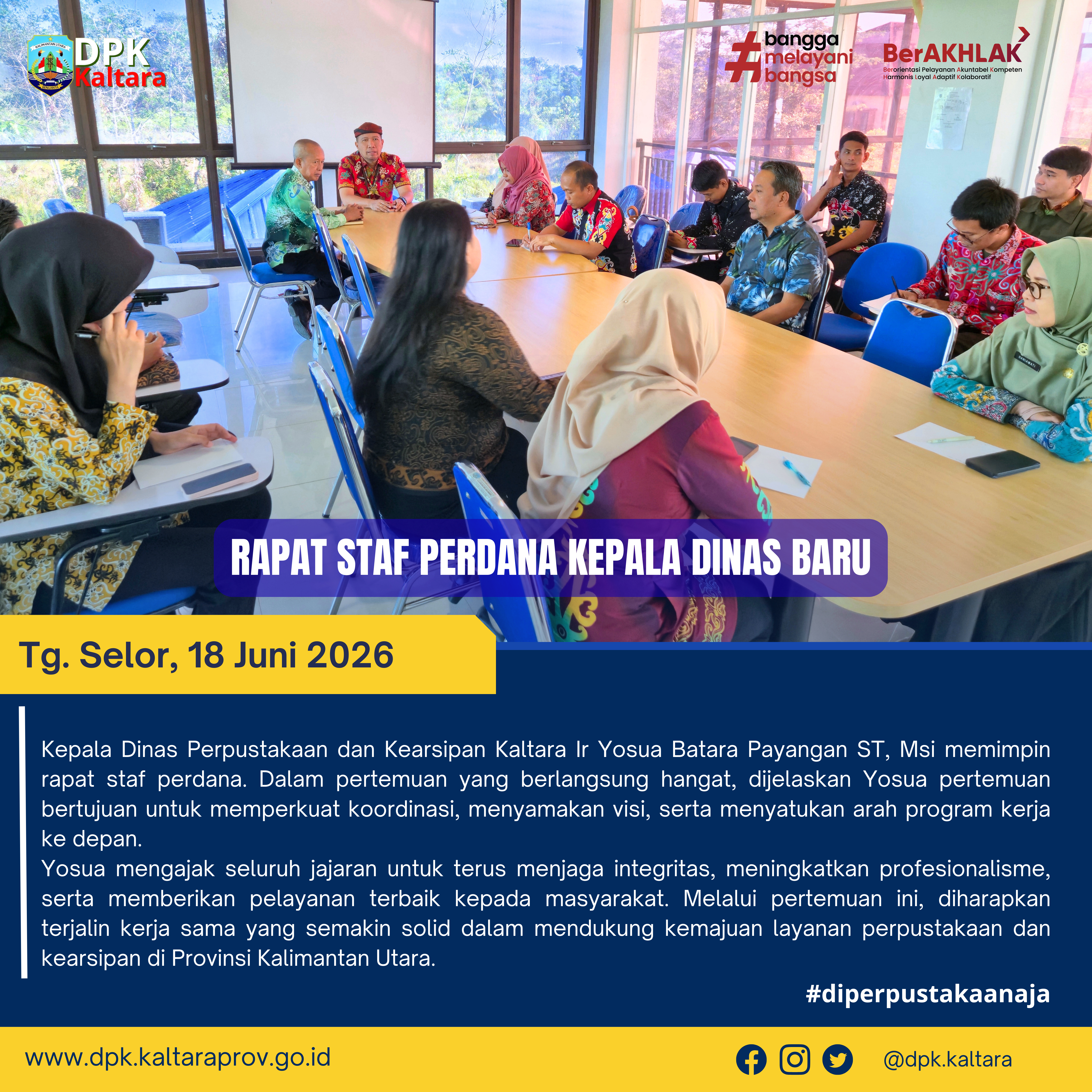 Rapat Staf Perdana Kadis Baru