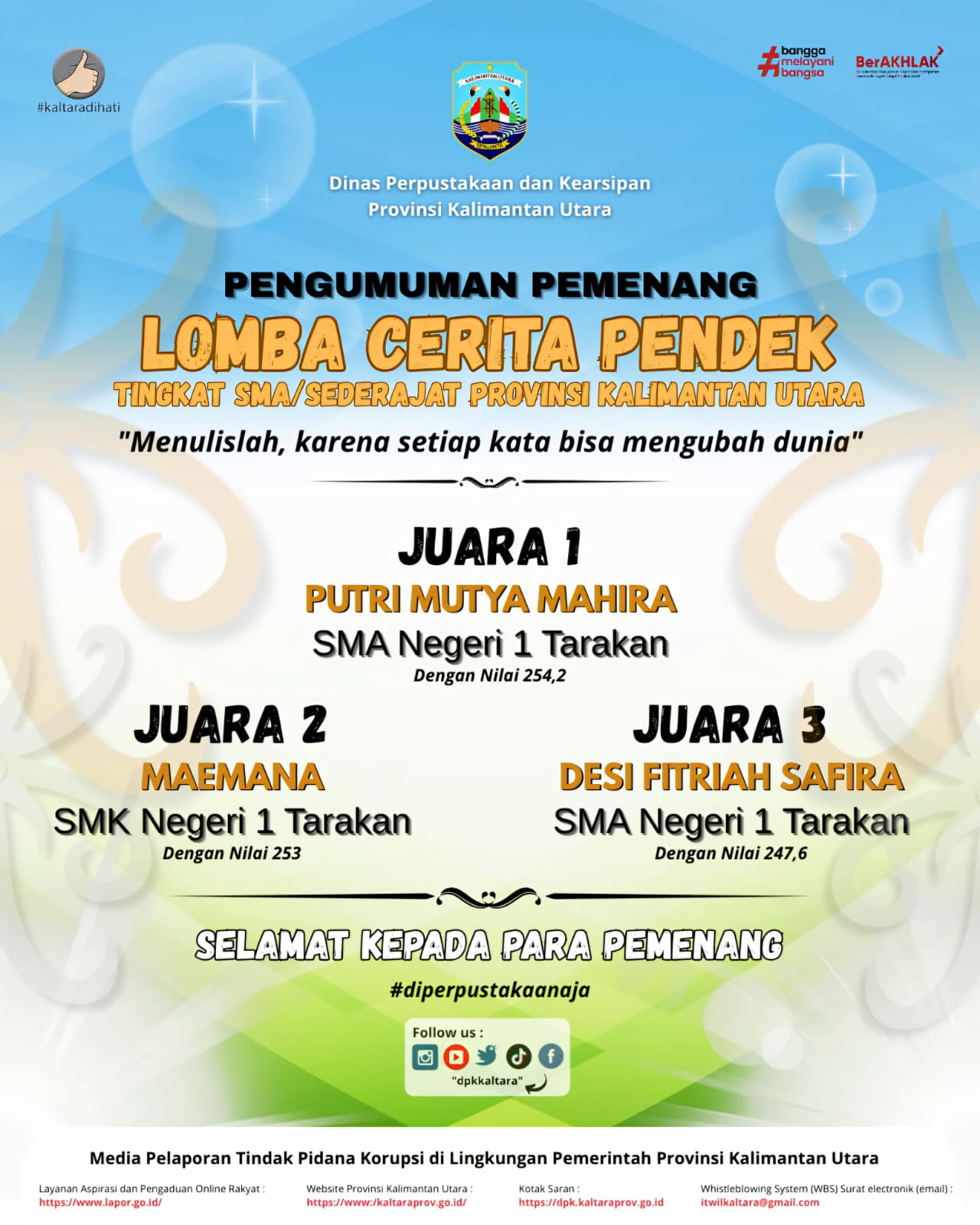 Pengumuman Pemenang Lomba cerpen