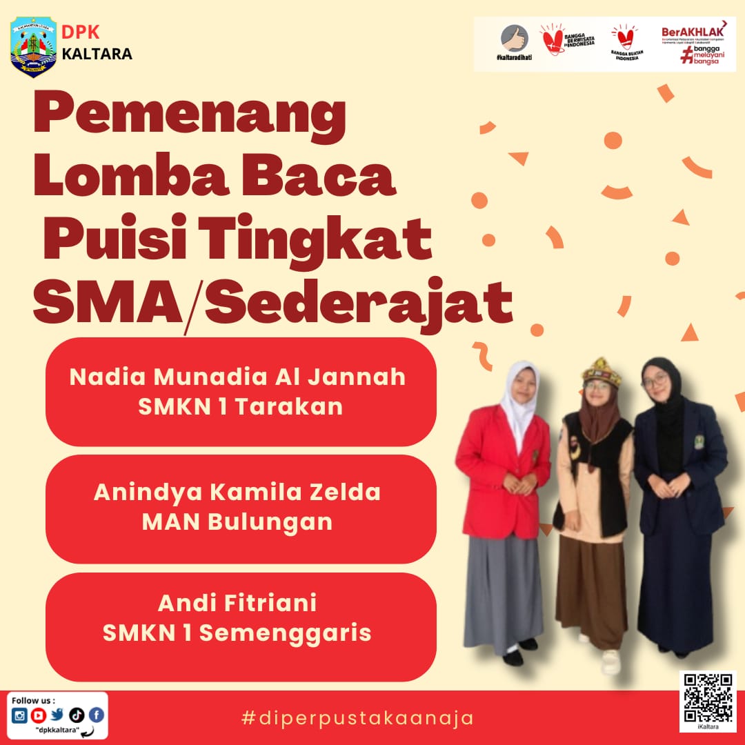 Pemenang Lomba baca Puisi Tingkat SMA/Sederajat