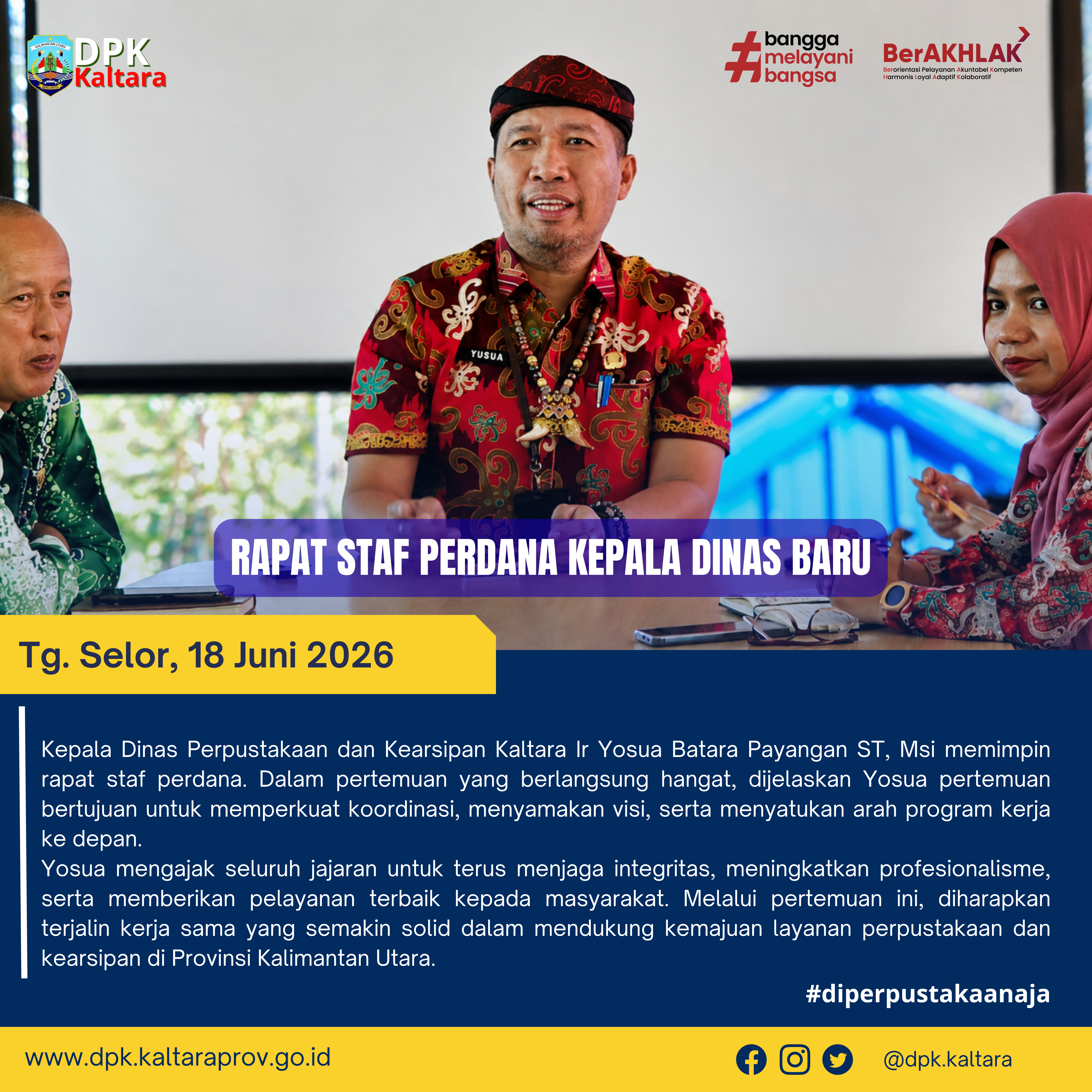 Rapat Staf Perdana Kadis Baru