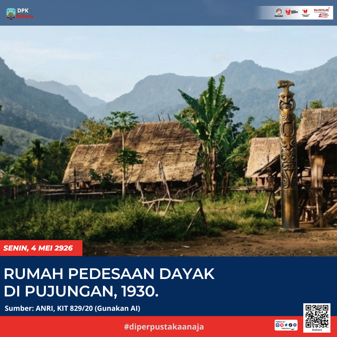 Rumah pedesaan dayak di Pujungan